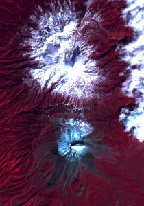 Aerial view of Nevado de Colima volcano